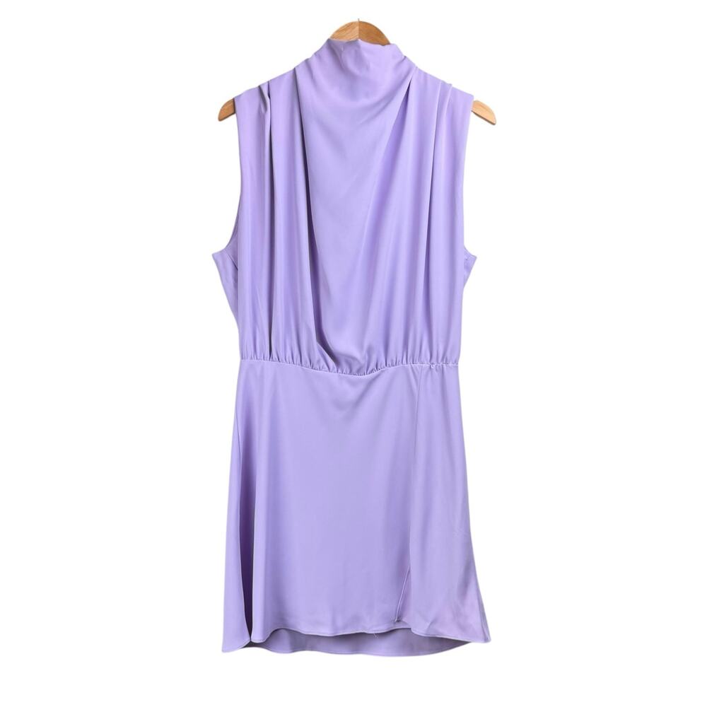 Amanda Uprichard Purple Blouson Sleeveless Halter Neck Elastic Waist Mini Dress - Picture 7 of 10